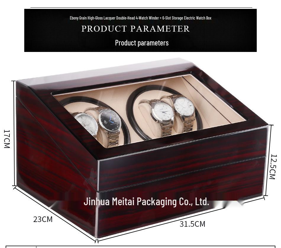 Automatic Piano Lacquer Watch Winder: Electric Motor Box for 4+6 Watches