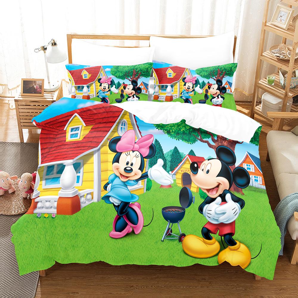 3D Cartoon Animation Bedding Three-Piece Digital Printing Microfiber Polyester Cotton Quilt Cover