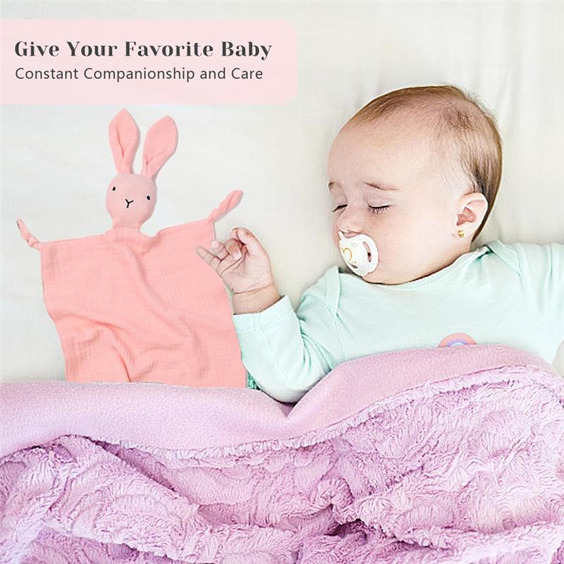 A71Z Loveys For Babies Personalized Muslin Lovey Blanket Custom Embroidered Baby Security Blanket Bunny Comforter With Nam