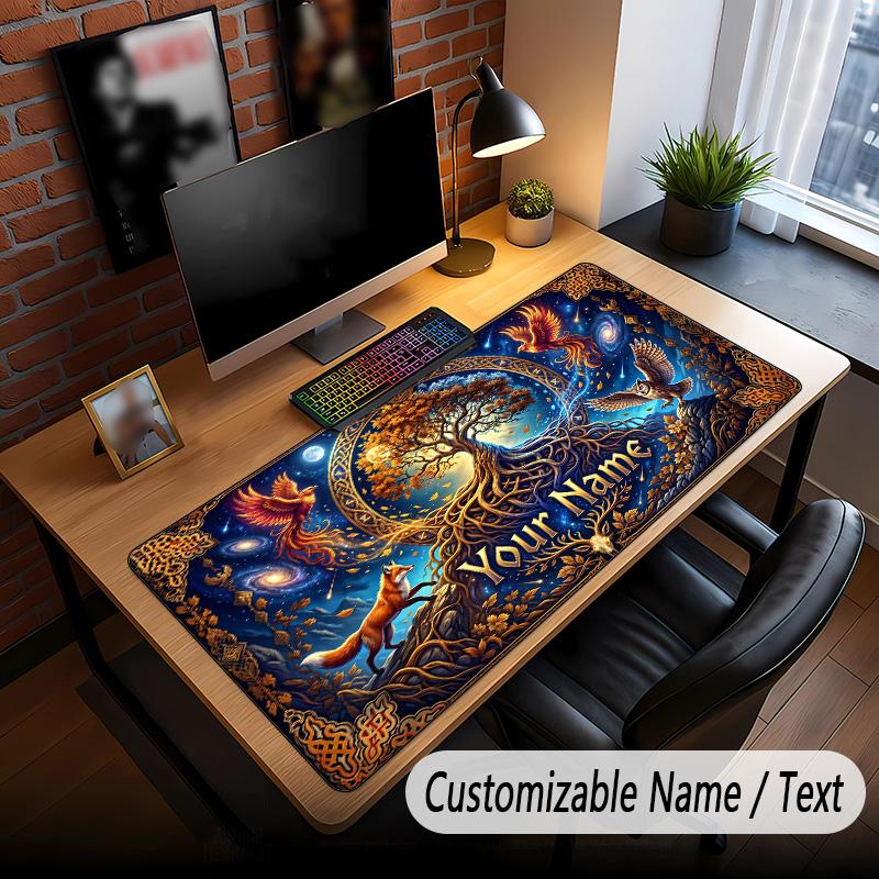 Tree of Life Theme Custom Mouse Pad Personalized With Name Text Customized Desk Mat For Office Home Decor