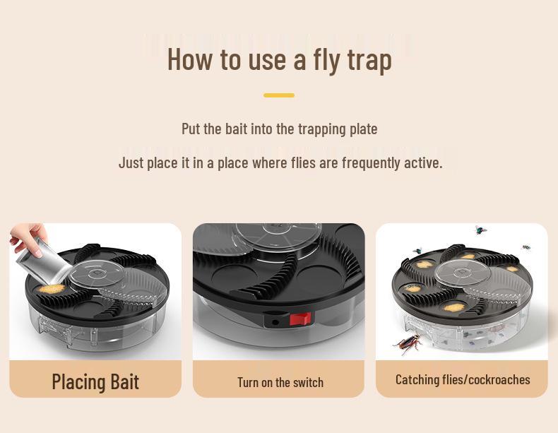 USB Rechargeable Automatic Fly & Cockroach Trap: Electric Pest Repellent & Bait Machine for Home & Commercial Use