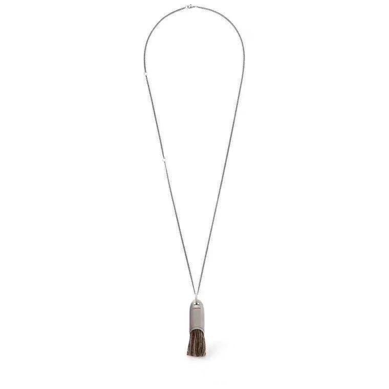 Elegante Rosshaar-Quasten-Halskette - Vielseitige High-End-Pulloverkette mit Nischen-Design-Anhänger für Damen