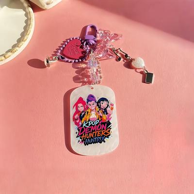 Portachiavi Ciondolo Cuore Rosa Fiocco KPOP Demon Hunter Gruppo Femminile