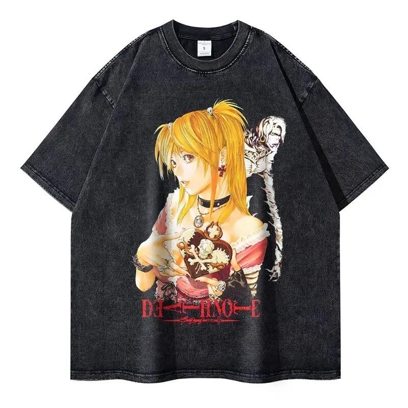 Death Note Vintage Washed TShirt Yagami Light Misa Manga Oversized Tee Top