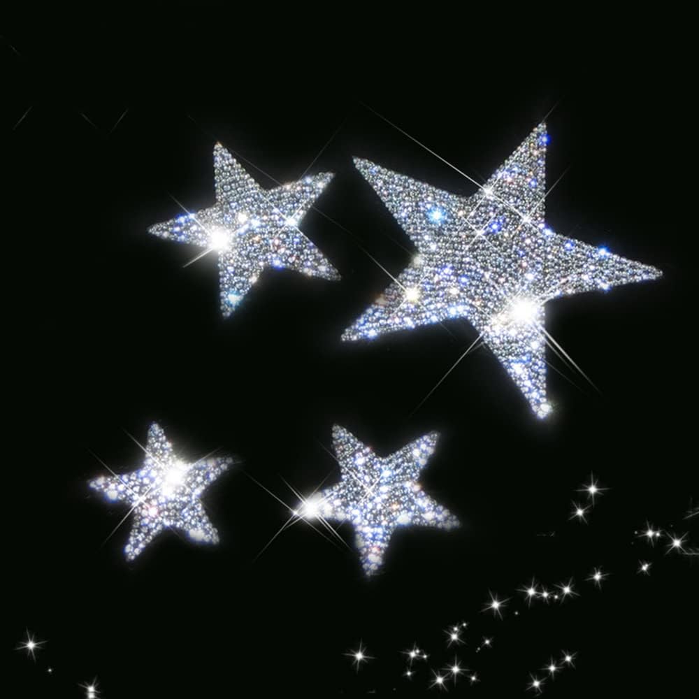 

Bling Car Decals for Women, Adhesive Rhinestone Stickers for Car Exterior and Interior, Laptop, Windows, Furniture (Gecko, Big & Small) Stars, 2 Pack