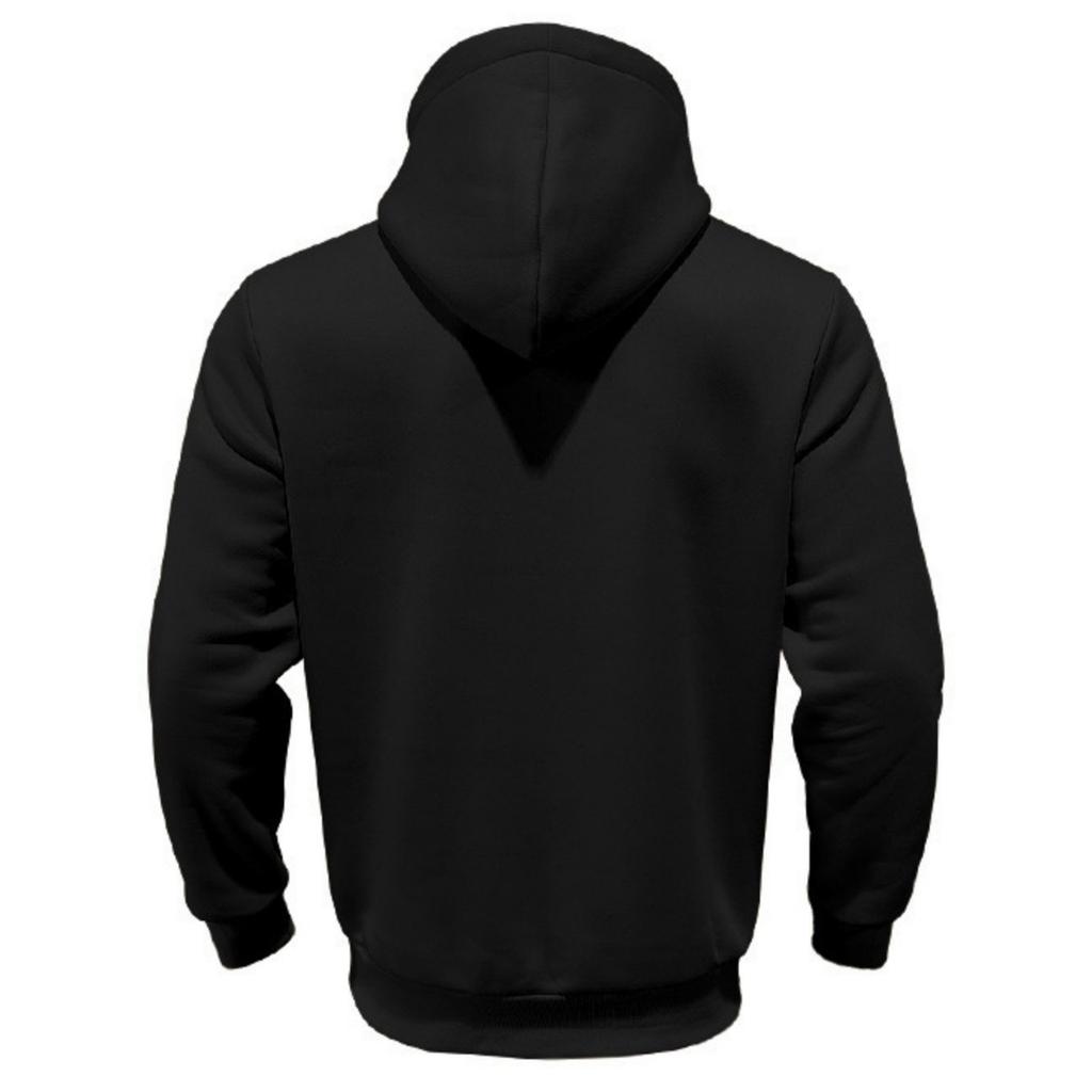 Herrhoodie, Sweatshirt i kontrastfärg, Sportig avslappnad jacka med dragkedja