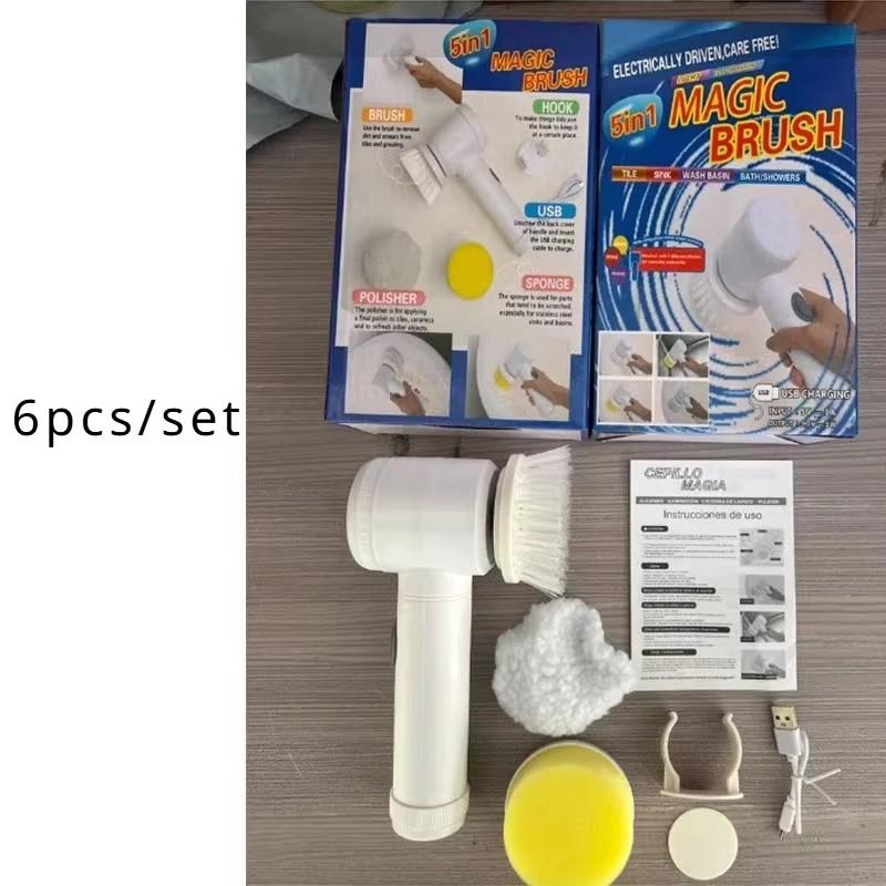 

6 шт./компл. электрические многофункциональные щетки для чистки ванной комнаты и кухни, товары для ванной комнаты, кухонные и бытовые принадлежности для ванной комнаты