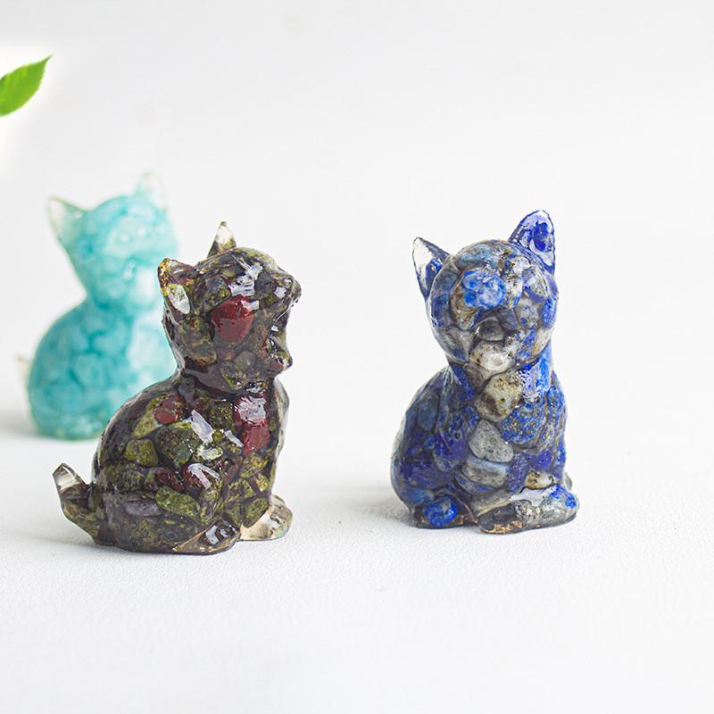 Crystal Resin Animal Decor Hatching Cat Office Home Tabletop Ornament For Gift Decor
