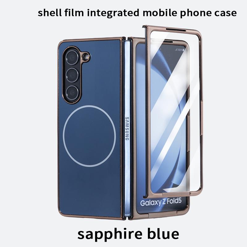 

For Samsung Galaxy Fold 7 6 5 4 3 electroplated phone case, matte texture with tempered film and magnetic Galaxy Z Fold7