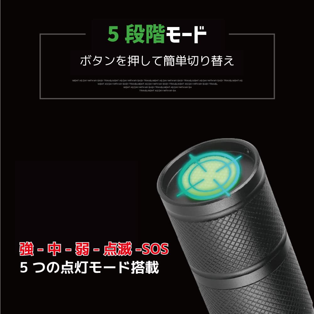 Rechargeable LED Stretch Zoom Handheld Flashlight with 5 Rechargeable Charging Powerful T6 10W LED Work Emergency Wide Beam Angle for Outdoor Use
