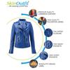 SKINOUTFIT Women's Motorcycle Leather Jacket Genuine Royal Blue Lambskin Cafe Racer Biker Outerwear