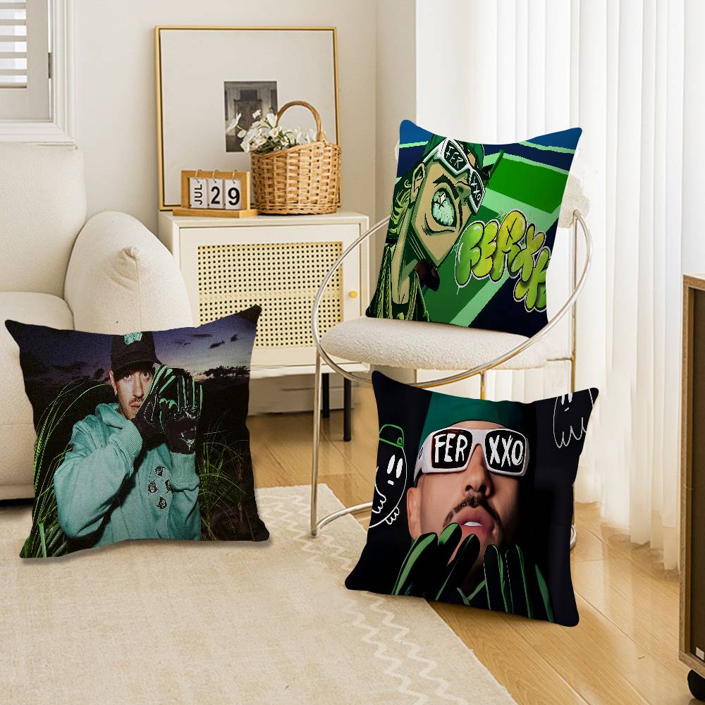 Ferxxo Hot Singer Feid Ferxxo Cushion Cover Polyester Sofa Cushions Decorative Throw Pillows Home Decoration Pillowcover