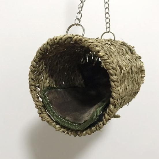 Winter Warm Naturgras Tunnel Hängematte Bett mit Matte zum Schlafen Vogel