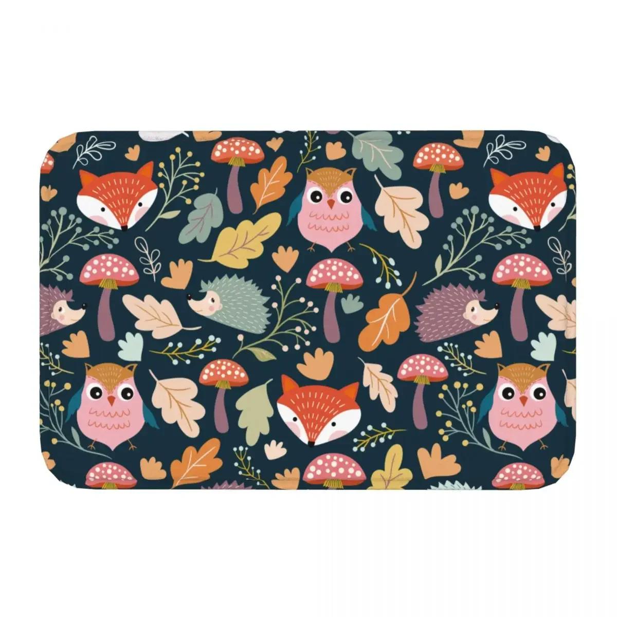 

Non-slip Rug Doormat Kitchen Mat Autumn Animal Floor Carpet Indoor Decor 40cmx60cm