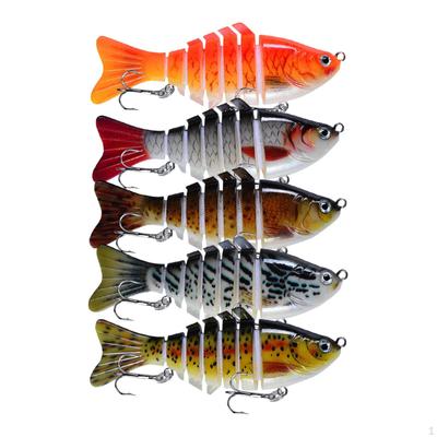 5 Pieces Multi Jointed Swimbaits Fishing Lures Set Gear Convenient Beginner Outdoor Portable