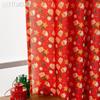 1PC LOZUJOJU Christmas Style Semi Blackout Curtains Cartoon Patterned Red Printed Curtains for Living Room Bedroom Balcony Window Home Decor