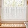 White Lace Window Valance, Sheer Vintage Floral Lace Short Curtain, Light Filtering Valance Curtain with Rod Pocket for Basement Kitchen Window