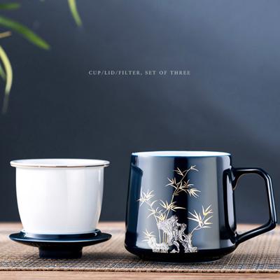 GIANXI China Guofeng High-grade Heat-resistant Ceramic Tea Cup Tea Separation Cup Home Kung Fu Tea Set Personal Special