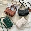 New Solid Color Fashion Shoulder Handbags Female Travel Messenger Bag Plaid Small PU Leather Crossbody Bags for Women