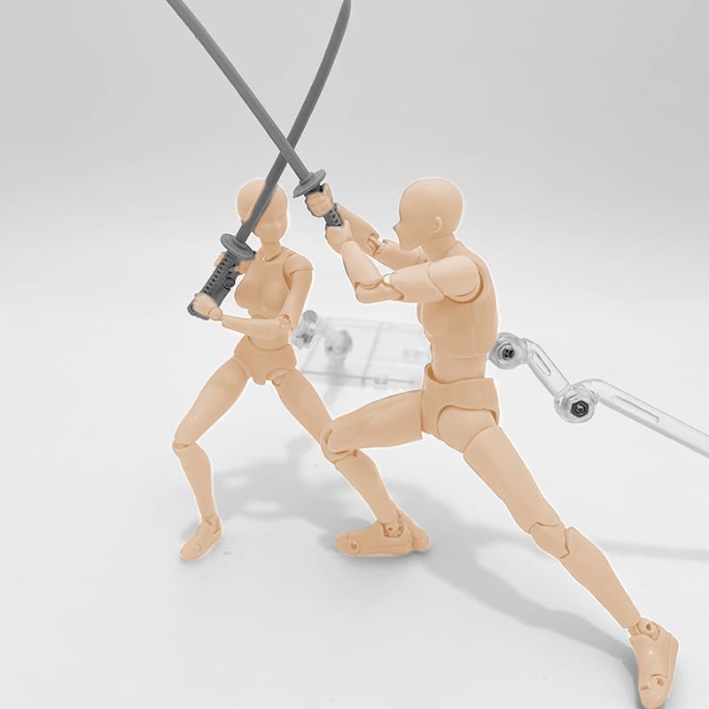 AAGWW Sketch with Model Muscular Doll Painting Doll Display 1 Male Doll 1 Female Doll, Articulated, Stand, Poseable, Doll, Body, Model, Tool, (Product