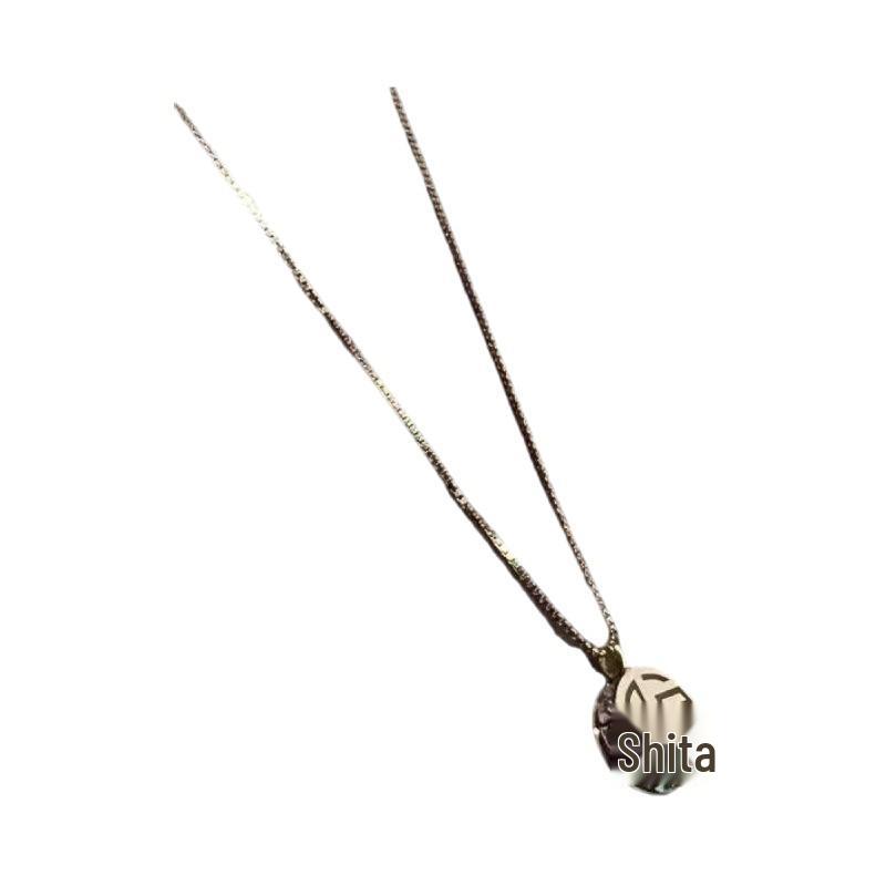 Elegant S925 Sterling Silver Chinese Fu Pendant Clavicle Necklace for Women - Double-Sided Light Luxury Accessory