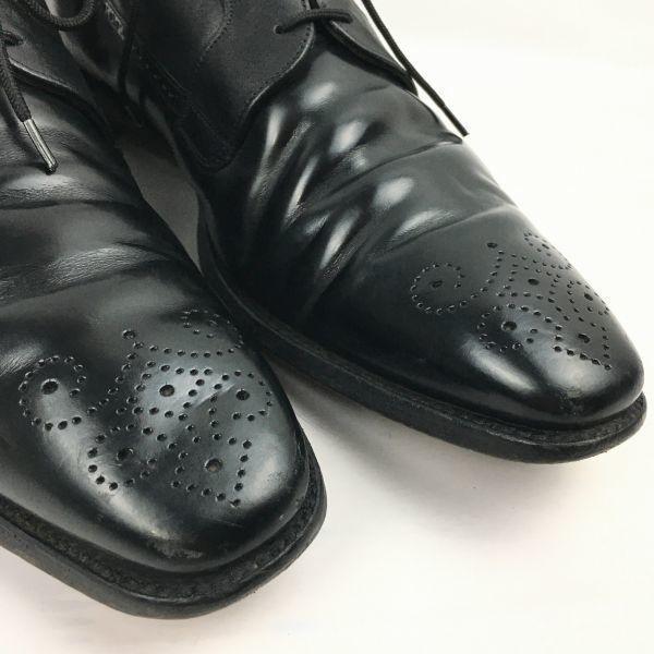 80s-90s JOSEPH CHEANEY Vintage Made in England Plain Toe Shoes Black Size 9/27.5 Men's(USED)