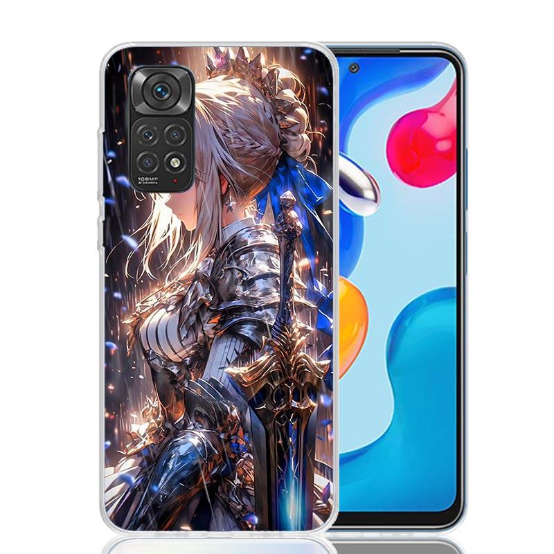 Fate Zero Stay Night Saber Phone Case For Xiaomi Redmi Note 15 14 13 12S 12 Pro Plus 11S 11E 11 11T 10S 10 Art Soft Pattern Cove