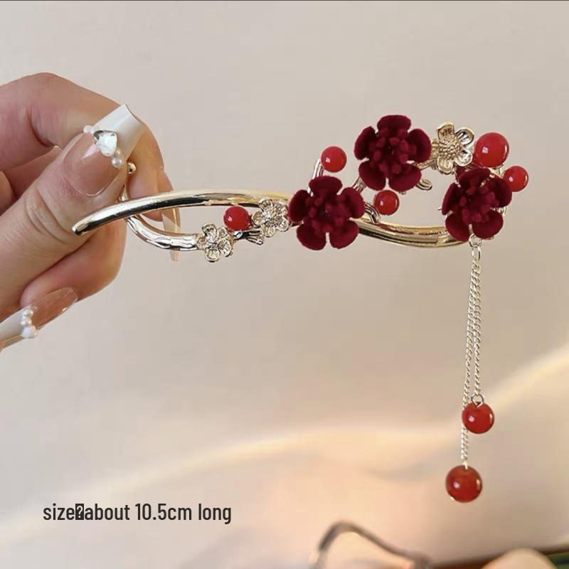 

Заколка для волос Лист гинкго Камень кошачий глаз - Женский роскошный аксессуар для волос с застежкой-лягушкой и закручивающейся клипсой