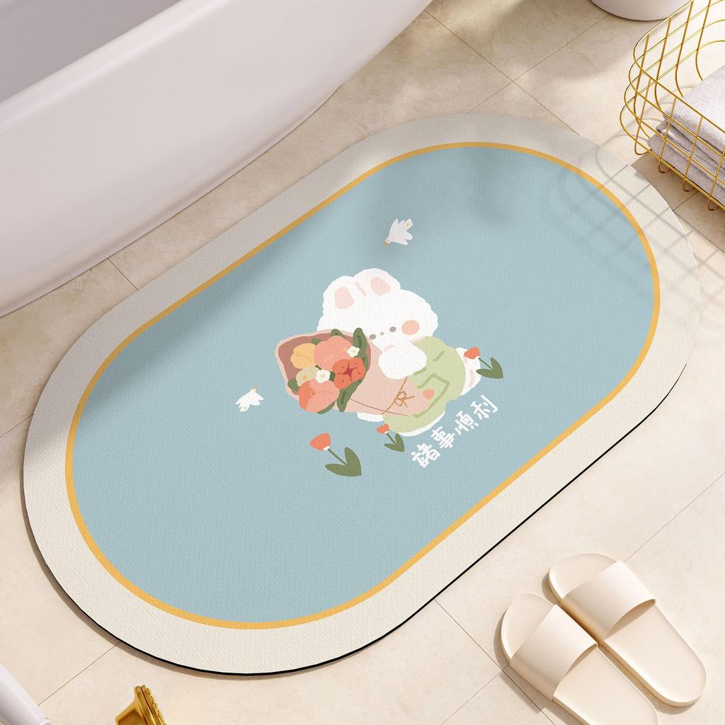 Soft Diatom Mud Toilet Absorbent Pad, Non-Slip Foot Pad At The Toilet Door, Quick-Drying Toilet, Bathroom Floor Mat Is Easy To Take Care Of