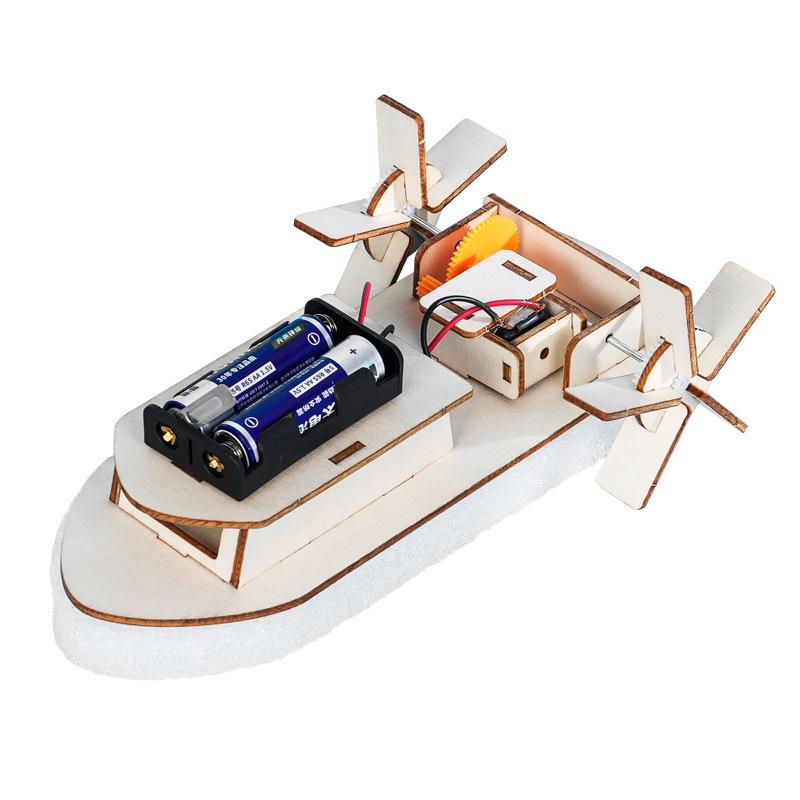 Handmade Paddle Steamer Wooden DIY Puzzle – Educational Science Experiment Kit for Students