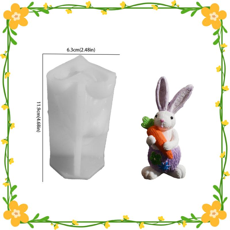 Новая трансграничная плетеная кукла кролик ароматическая свеча силиконовая форма Пасхальный DIY маленький кролик гипс декоративный элемент