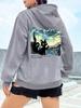 Autumn And Winter Sports Are The Source Of All Life. Pattern Women's Plus Size Loose And Soft Pullover Hoodie Casual Clothing