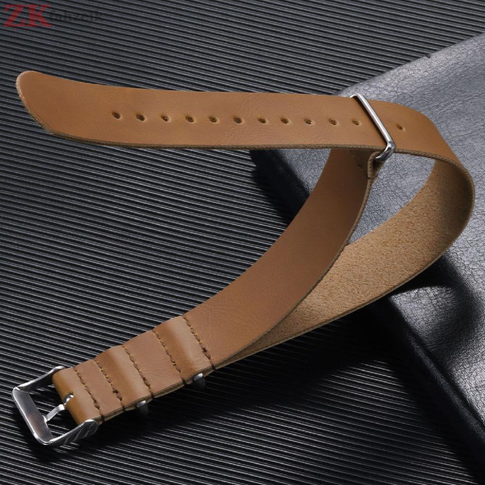 PU Leather Watchband 24mm Watch Accessories 22mm Military Leather Watchband Strap Artificial Leather Bracelet 18mm 20mm