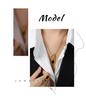 Exquisite Agate Pendant OT Clasp Necklace & Personalized Titanium Steel 18k Gold Ring Set