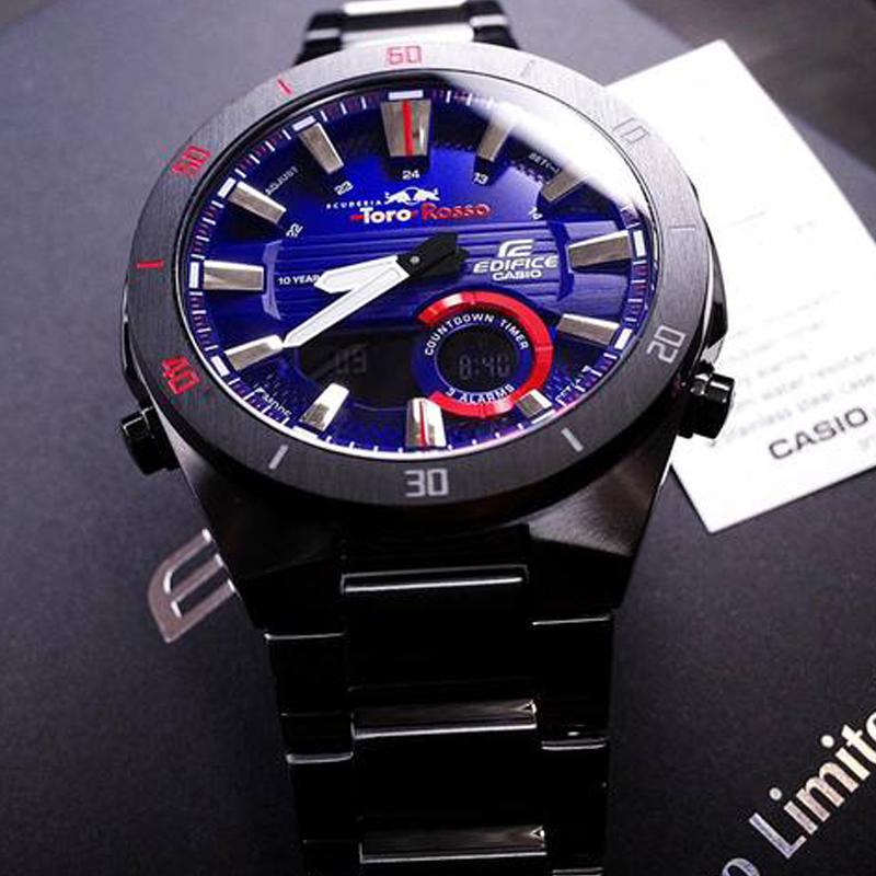 Casio Seria EDIFICE SCUDERIA TORO ROSSO Moda Motorsportowa Mechanizm Kwarcowy Stal Nierdzewna Pasek z Powłoką Jonową Japoński i Koreański Zegarek ERA-110TR-2A