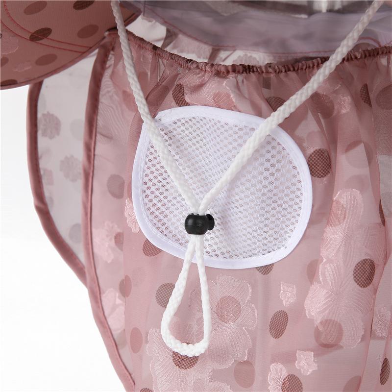 Middle-Aged Mother Ice Silk Sunscreen Hat Women'S Summer Farm Work Visor Big Edge Shawl Outdoor Tea Picking Hat