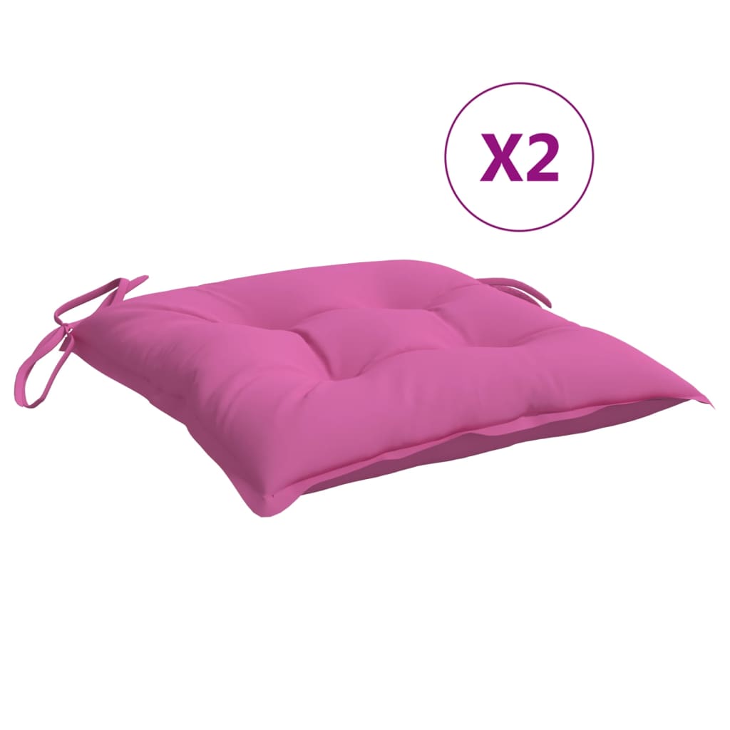 Chair Cushions 2 Pcs. Pink 40x40x7 cm Fabric
