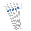 6Pcs Drinking Straw with Brush Set High Borosilicate Glass Flower Bent Straws Set Milk Coffee Shake Cocktail Straw Bar Drinkware