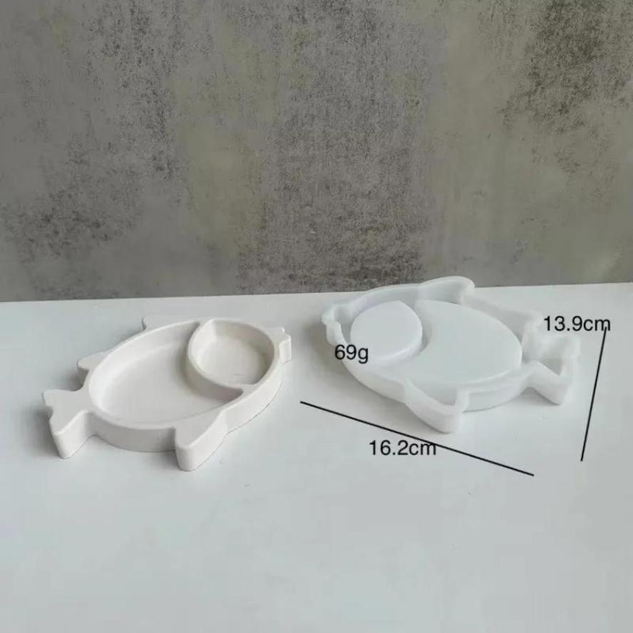

1 Pcs Cute Owl Heart Shape Plaster Concrete Silicone Mold DIY Epoxy Resin Jewelry Storage Tray Display Plate Fish Clover Shape