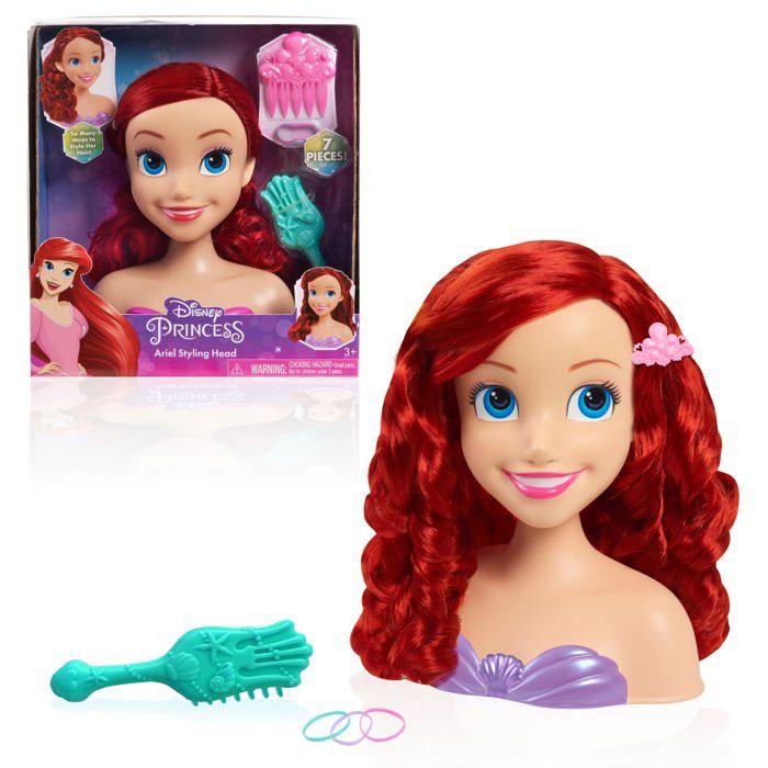 Tête à coiffer - Disney - Ariel - 20 cm - 3 accessoires - Pour enfants à partir de 3 ans