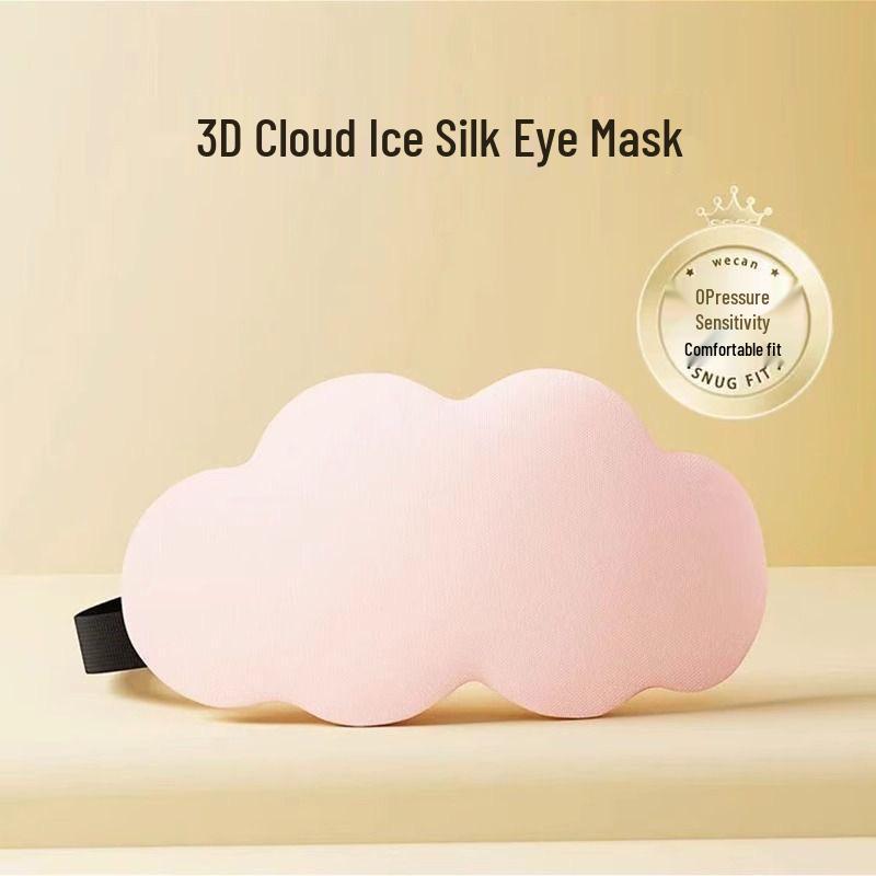 

3D Маска для глаз из ледяного шелка с эффектом затемнения и пеной с памятью - Удобная, дышащая, с медленным восстановлением, помогает заснуть розовый