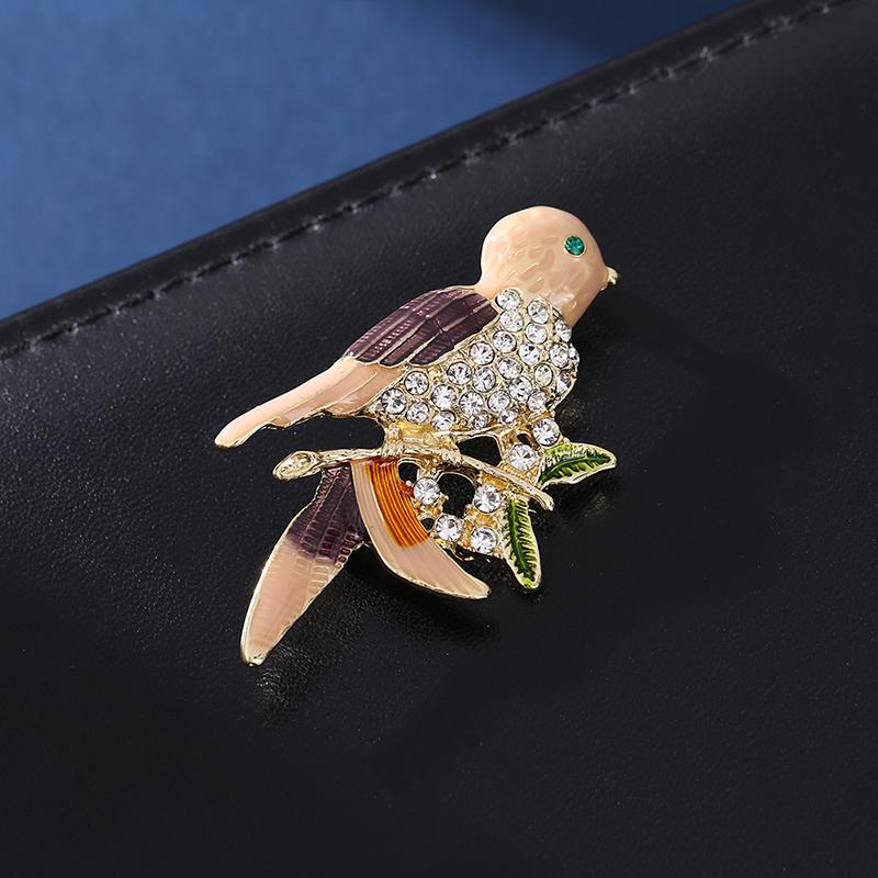 1PC Brooch Lightweight Lapel Pin Hypoallergenic Enamel Bohemian Bird Daily Swallow Sturdy Clothing Elegant