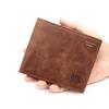 Men's Tri-fold Matte Leather Wallet with Coin Purse & Multi-Card Slots