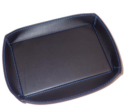 Genuine Leather Center Console Tray (Blue Stitching) for Toyota Prius 60 Series (PHEV, HEV, MXWH60/61/65, ZVW60, 65) - Dress-Up Parts & Accessories