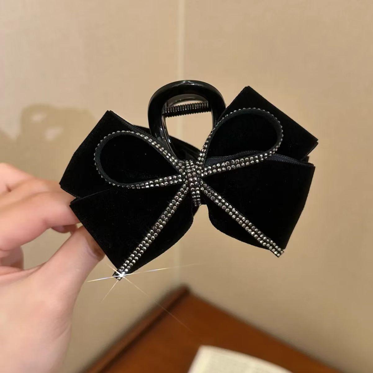 

Мода Винтаж Бархатный Бант Заколка-краб для Волос для Женщин Элегантная Заколка-краб со Стразами Зажим для Челюсти Зажим для Волос Головной Убор Аксессуары для Волос для Девочек Подарки чёрный