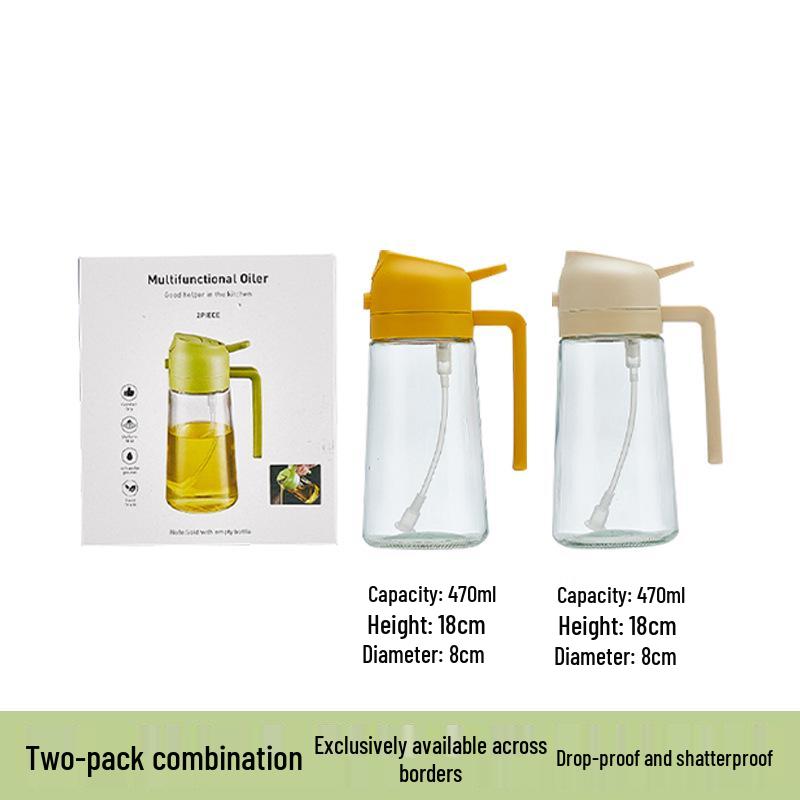 Dual-Use Glass Oil Spray Bottle for Kitchen & Air Fryer
