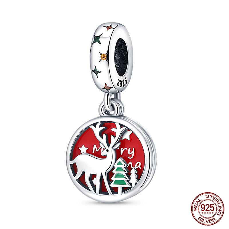 Kupfer Schneeflocke Weihnachtsbaum Skischuhe Perlen Markenarmband Exquisiter DIY Schmuck