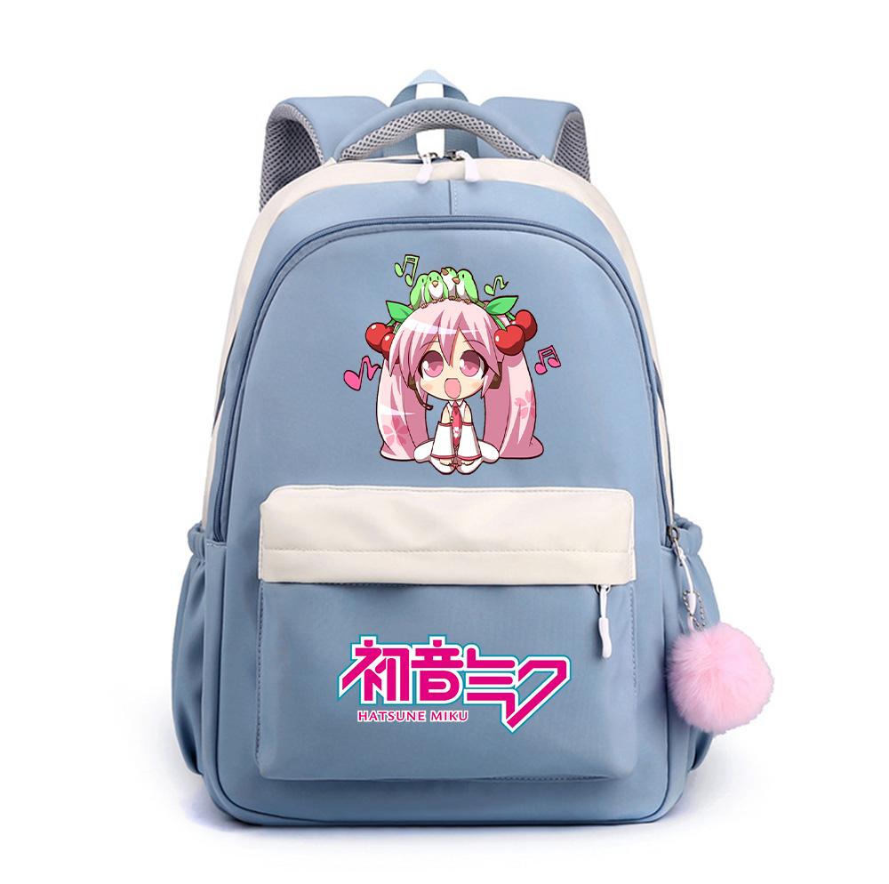 Anime Cartoon Hatsune Miku Printed Large Capacity Waterproof Backpack for Teenger Student Girl Boy Schoolbag Bookbag Kid Gift Travel Bag