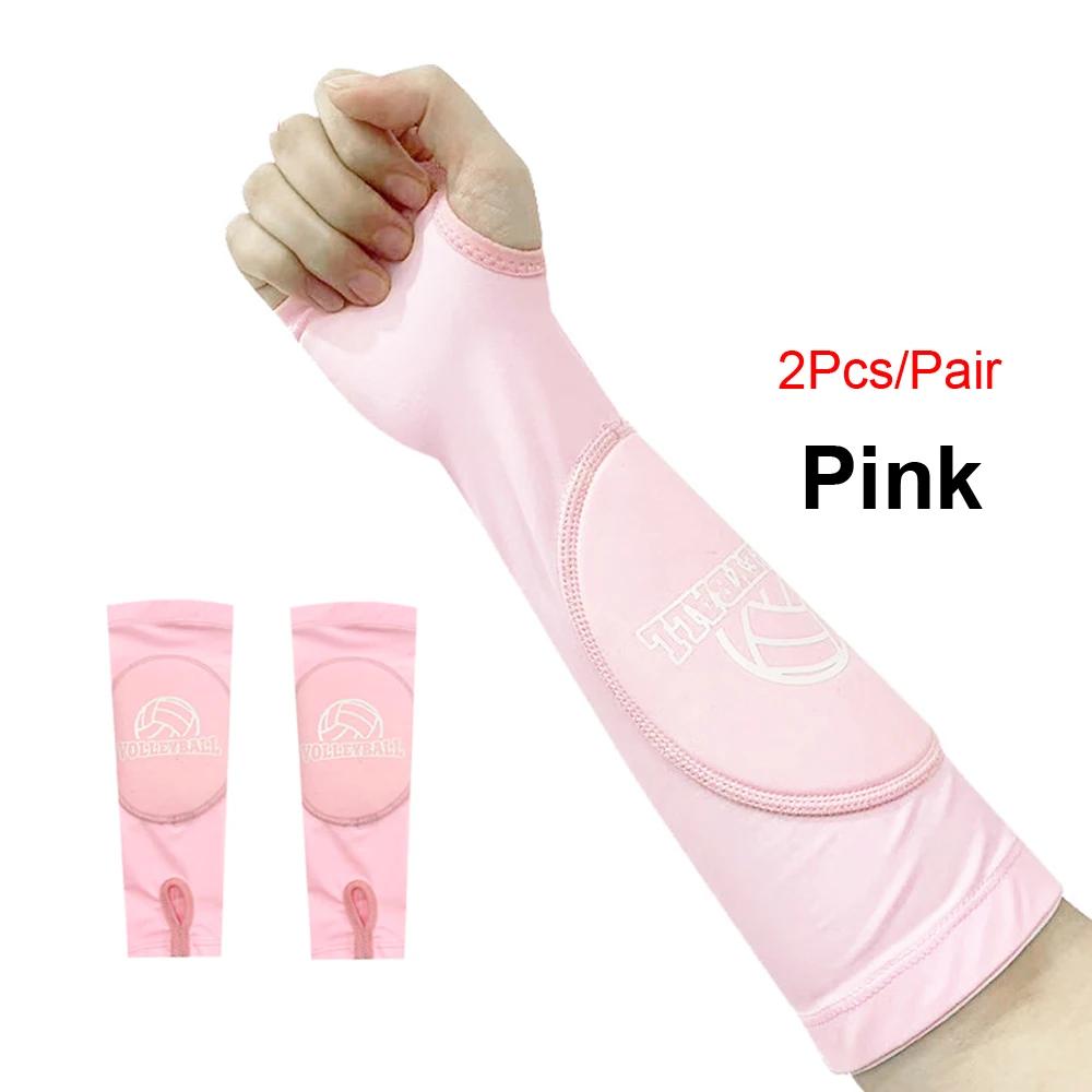 Kids/Adults Volleyball Arm Sleeves Passing Hitting Forearm Sleeves with Protection Pads and Thumb Hole Padded Volleyball Sleeves