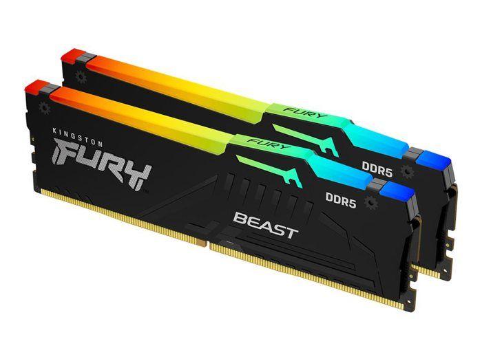 Mémoire Vive - KINGSTON - FURY Beast RGB EXPO - DDR5 32Go 6000MT/s CL36 - Dual Channel